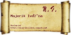 Majerik Ivána névjegykártya